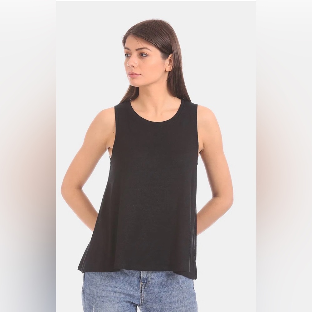 GAP Softspun Tank in True Black Size Medium Tall